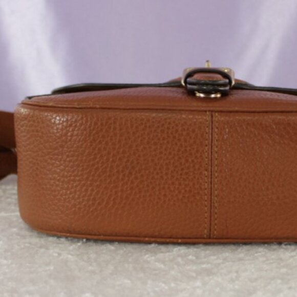 Coach Leather Flap Crossbody Saddle Brown Adjustable Strap - Picture 6 of 10